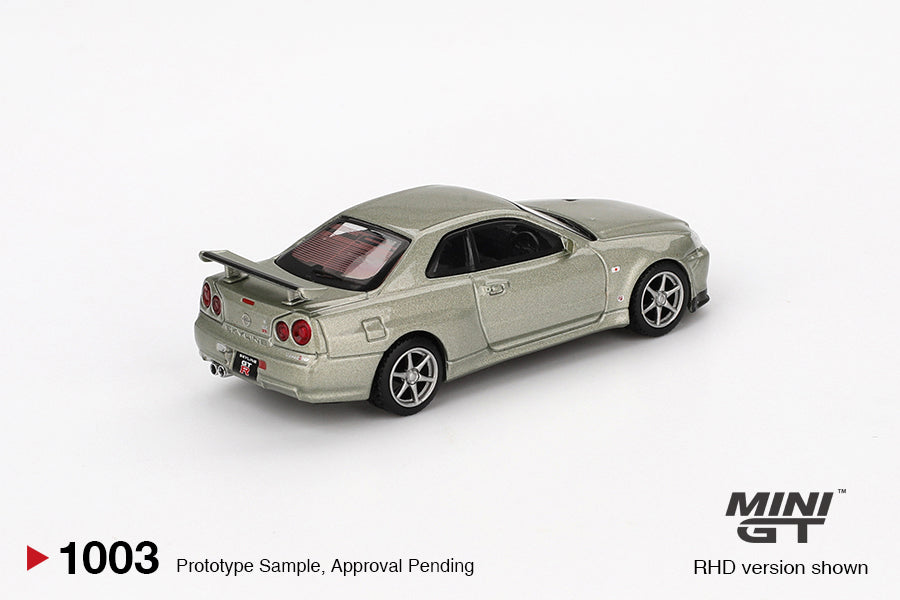 Mini GT Nissan Skyline GT-R (R34) V-Spec II Nür Millenium Jade #1003