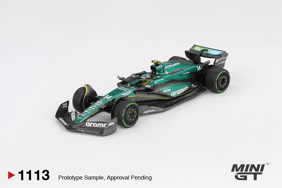 Mini GT Aston Martin AMR24 #14 Fernando Alonso 2024 F1 2024 Canadian GP #1113(BOX)
