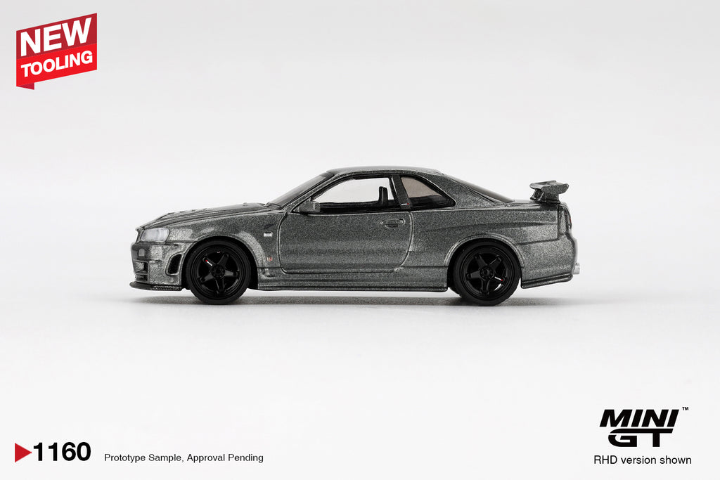 Mini GT Nissan Skyline GT-R Dark Metal Gray (NISMO BNR34 CRS Version) #1160 (BOX)