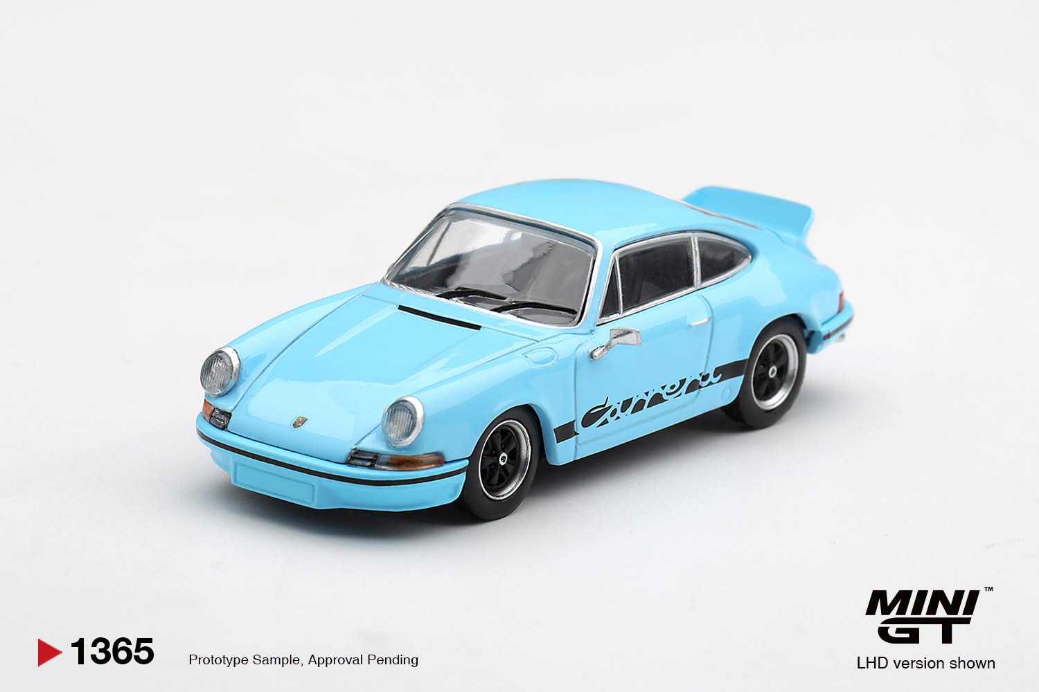 Mini GT PORSCHE 911 CARRERA RS 2.7 GULF BLUE WITH BLACK LIVERY #1365 - Pre-Order