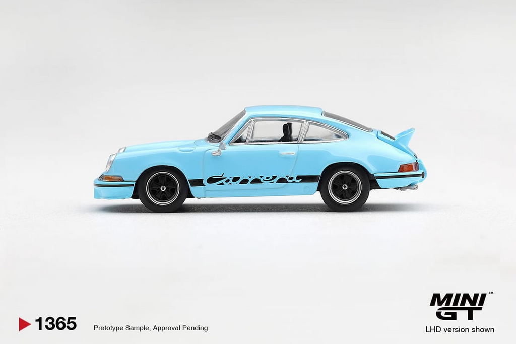 Mini GT PORSCHE 911 CARRERA RS 2.7 GULF BLUE WITH BLACK LIVERY #1365 - Pre-Order
