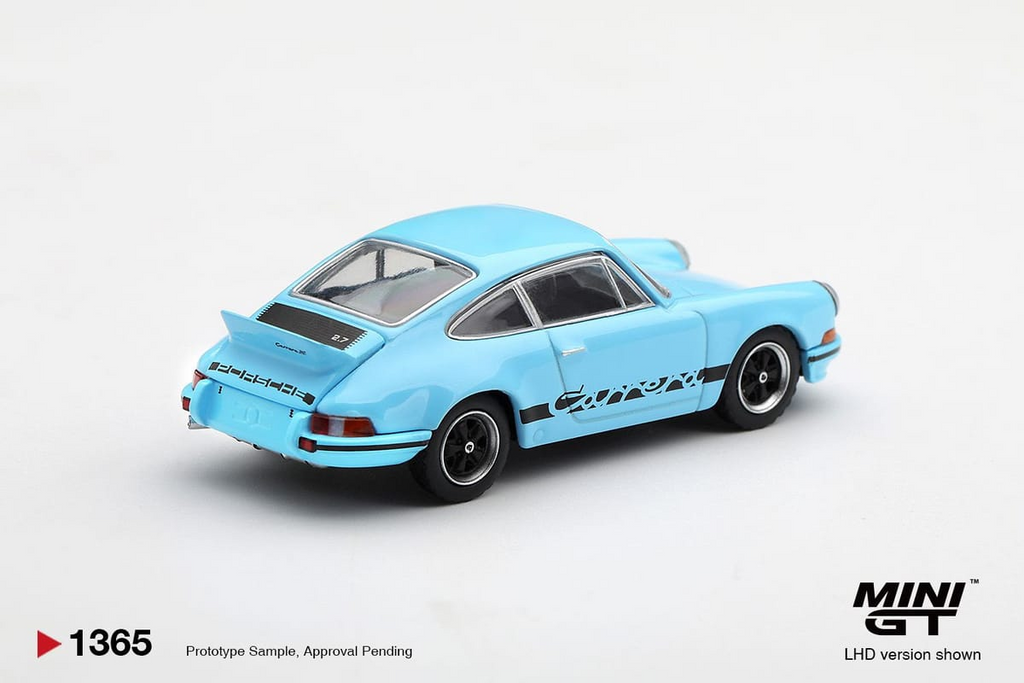 Mini GT PORSCHE 911 CARRERA RS 2.7 GULF BLUE WITH BLACK LIVERY #1365 - Pre-Order