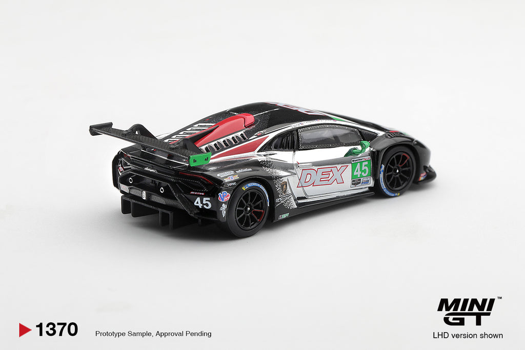 Mini GT LAMBORGHINI HURACAN GT3 EVO2 #45 DEX WAYNE TAYLOR RACING 2025 IMSA CHEVROLET GRAND PRIX CLASS WINNER #1370-BL - Pre-Order