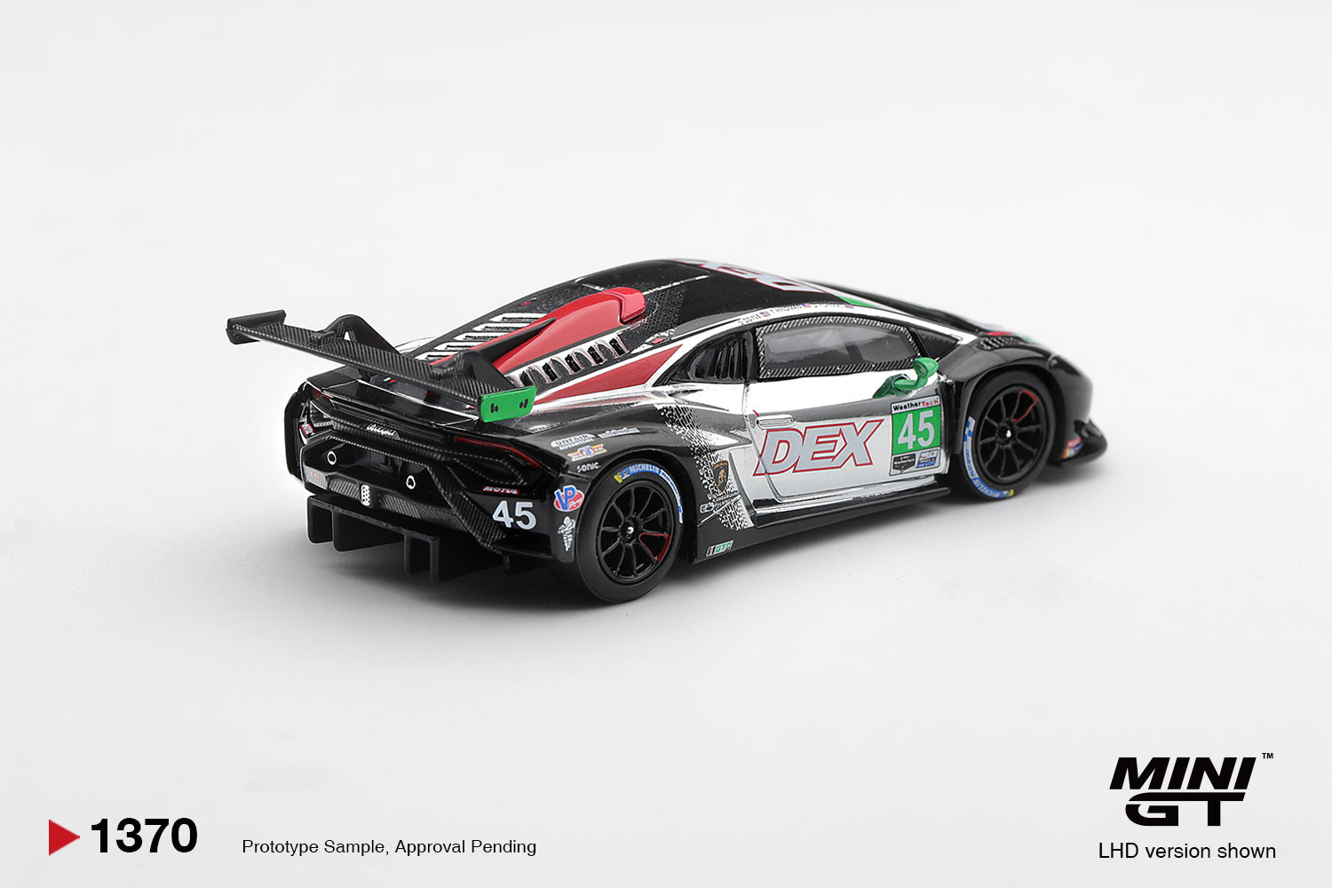 Mini GT LAMBORGHINI HURACAN GT3 EVO2 #45 DEX WAYNE TAYLOR RACING 2025 IMSA CHEVROLET GRAND PRIX CLASS WINNER #1370-BL - Pre-Order