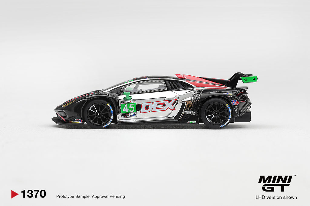 Mini GT LAMBORGHINI HURACAN GT3 EVO2 #45 DEX WAYNE TAYLOR RACING 2025 IMSA CHEVROLET GRAND PRIX CLASS WINNER #1370-BL - Pre-Order