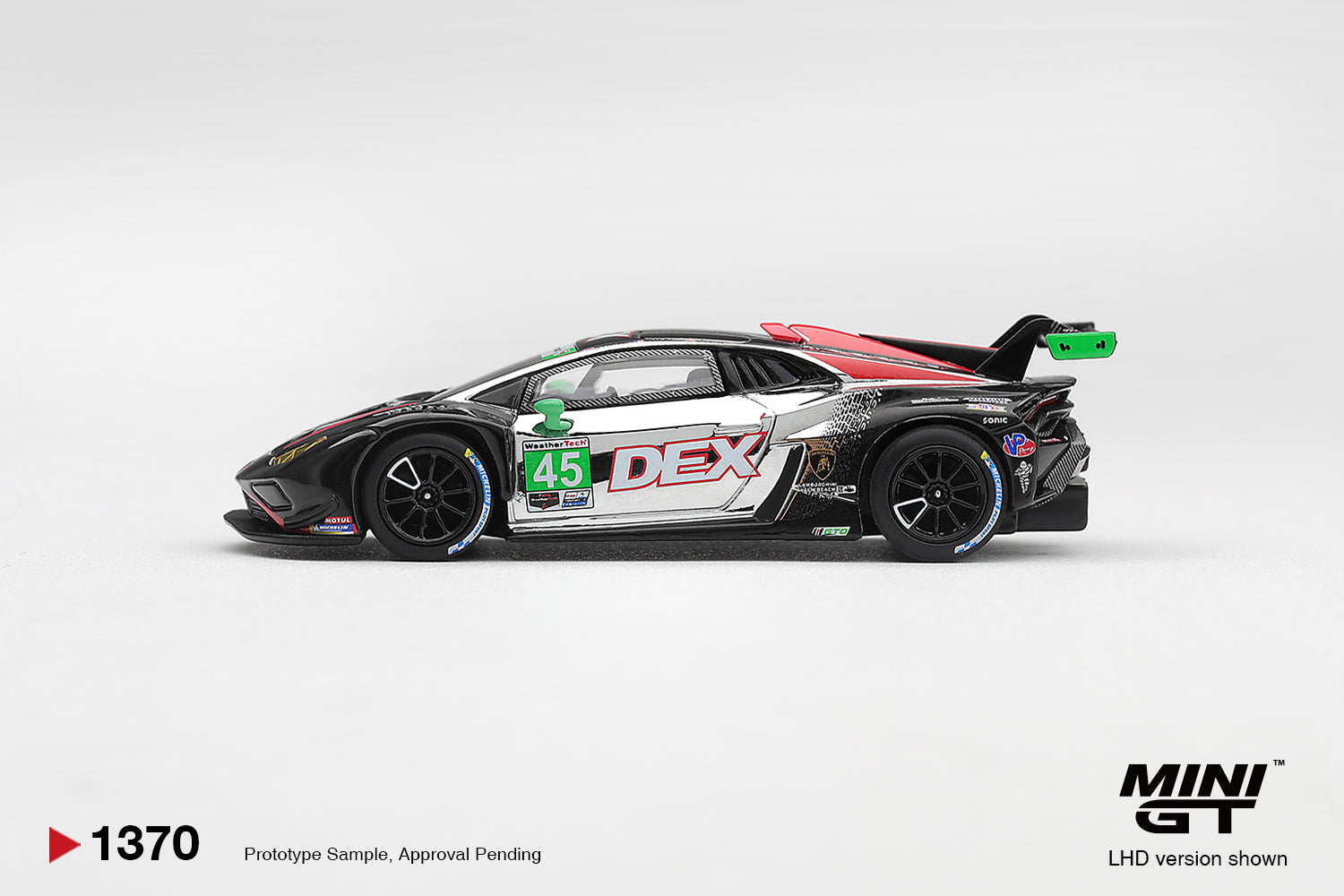 Mini GT LAMBORGHINI HURACAN GT3 EVO2 #45 DEX WAYNE TAYLOR RACING 2025 IMSA CHEVROLET GRAND PRIX CLASS WINNER #1370-BL - Pre-Order
