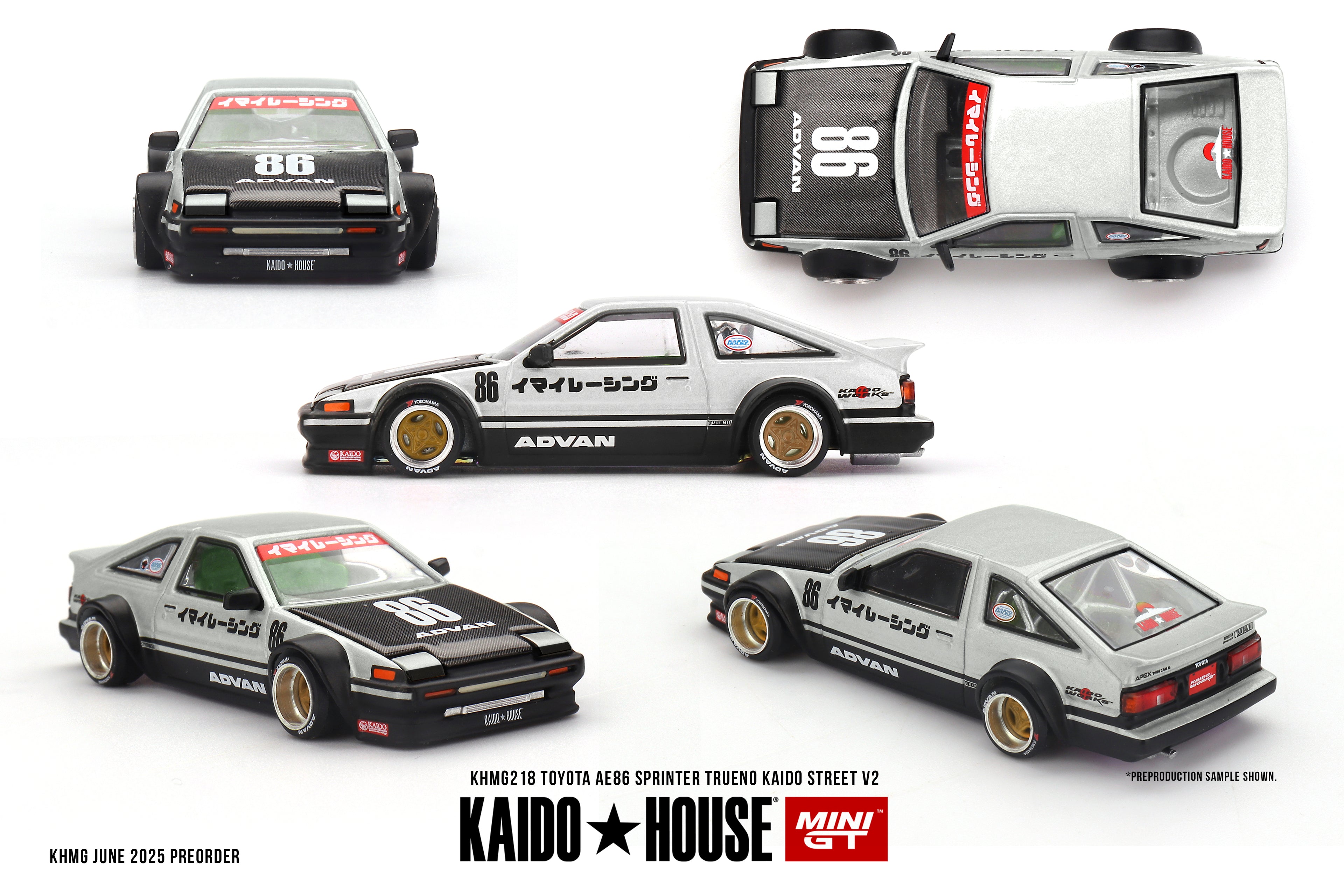 Mini GT TOYOTA AE86 SPRINTER TRUENO KAIDO STREET V2 #KHMG218