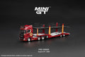 Mini GT SCANIA 770S A6X4NA CAR TRANSPORTER V8 50TH ANNIVERSARY WITH CAR TRANSPORTER RED  #1350 - Pre-Order