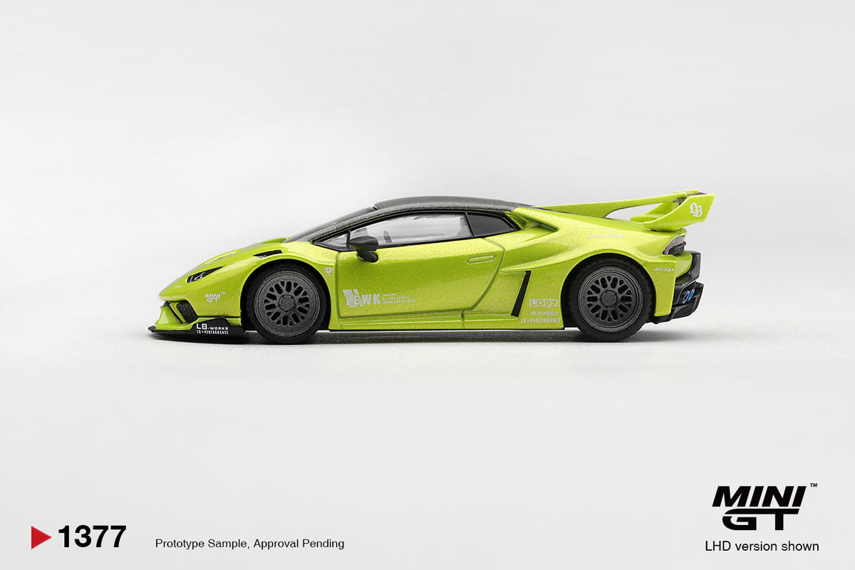 Mini GT LAMBORGHINI HURACÁN LB* WORKS LIME METALLIC  #1377 - Pre-Order