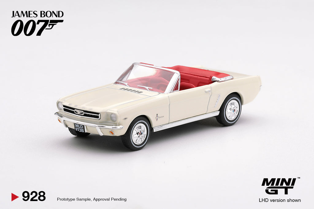 Mini GT FORD MUSTANG CONVERTIBLE 1964 “GOLDFINGER”ENGLISH  #928-BL - Pre-Order