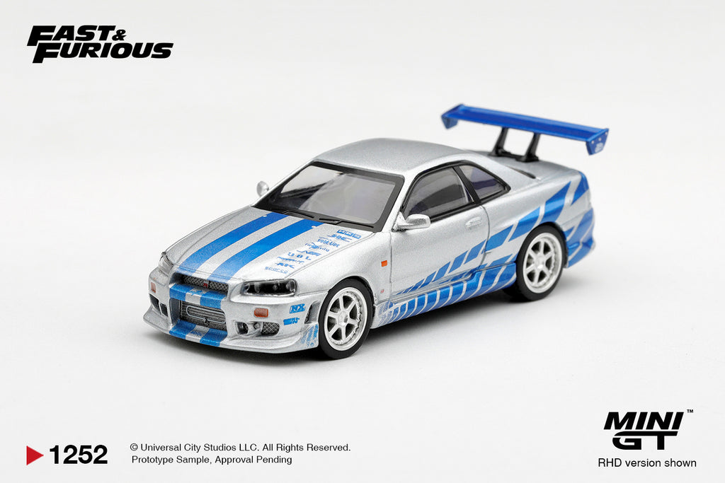 Mini GT NISSAN SKYLINE GT-R C-WEST "2 FAST 2 FURIOUS" BRIAN O'CONNER  #1252-BL - Pre-Order