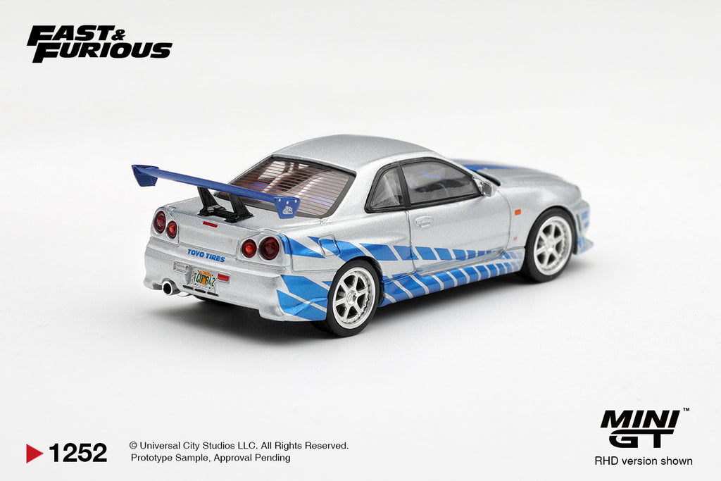 Mini GT NISSAN SKYLINE GT-R C-WEST "2 FAST 2 FURIOUS" BRIAN O'CONNER  #1252-BL - Pre-Order