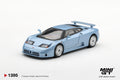 Mini GT BUGATTI EB110 GT AZZURRO METALLIZZATO MONDIAL DE L'AUTOMOBILE 1992 #1395 - Pre-Order