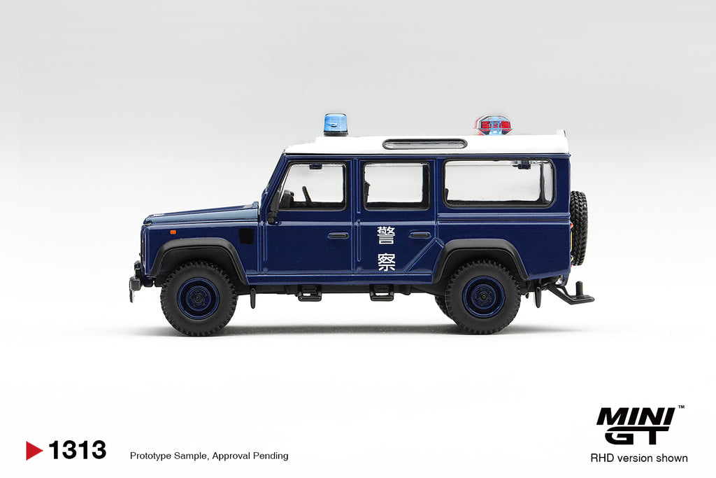 Mini GT LAND ROVER DEFENDER 110 ROYAL HK POLICE TAI PO DISTRICT HK EXCLUSIVE #1313 BL - Pre-Order