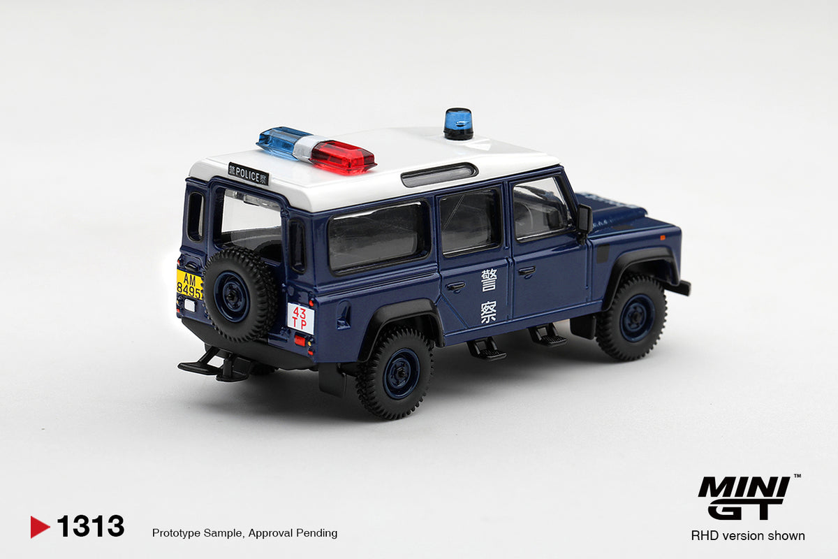 Mini GT LAND ROVER DEFENDER 110 ROYAL HK POLICE TAI PO DISTRICT HK EXCLUSIVE #1313 BL - Pre-Order