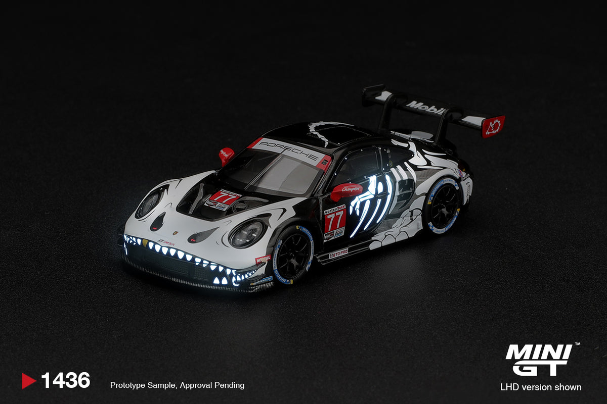 Mini GT PORSCHE 911 GT3 R (992) #77 AO RACING "SKELETON REXY" 2026 IMSA PETIT LE MANS #1436 BL - Pre-Order