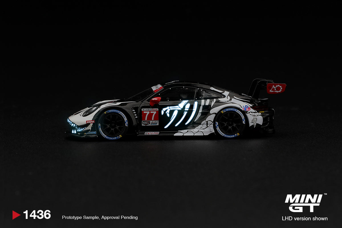 Mini GT PORSCHE 911 GT3 R (992) #77 AO RACING "SKELETON REXY" 2026 IMSA PETIT LE MANS #1436 BL - Pre-Order