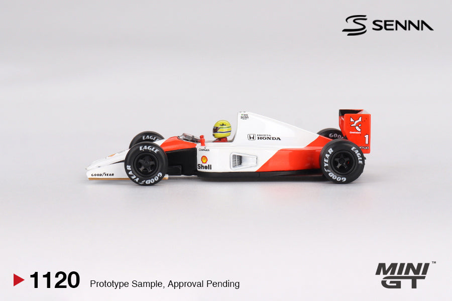 Mini GT McLaren MP4/6 #1 Ayrton Senna 1991 Japanese Grand Prix 2nd Place #1120 (BOX)