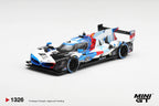 (Pre-Order) Mini GT BMW M HYBRID V8 GTP 24 BMW M TEAM RLL 2024 IMSA DAYTONA 24 H #1326 (BOX)