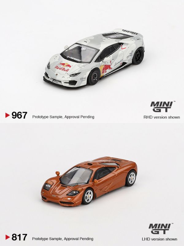 Mini GT Lamborghini Huracan LB★WORKS ver. 2 Mad Mike NIMBUL #967 + McLaren F1 Yquem #817 - (Bundle))