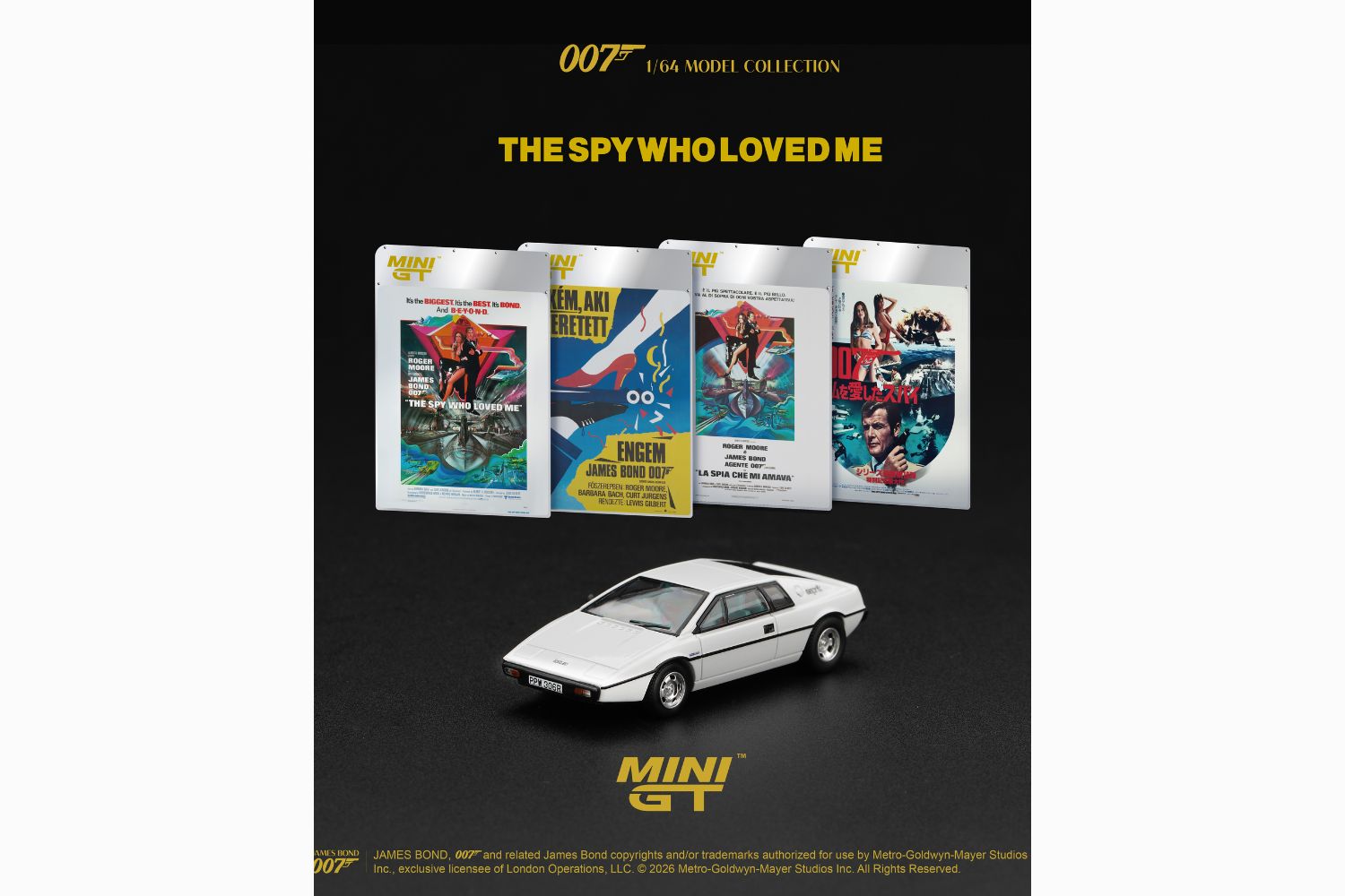 Mini GT LOTUS ESPRIT S1 “THE SPY WHO LOVED ME” ENGLISH  #925-BL - Pre-Order