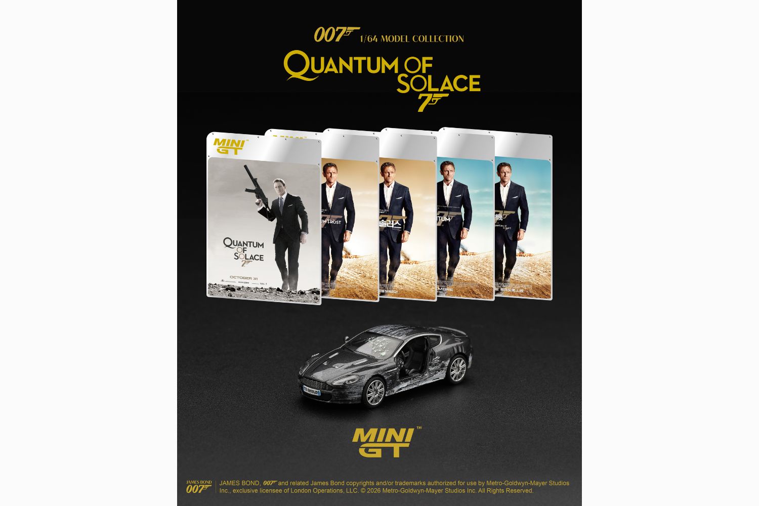 Mini GT ASTON MARTIN DBS "QUANTUM OF SOLACE" ENGLISH  #924-BL - Pre-Order