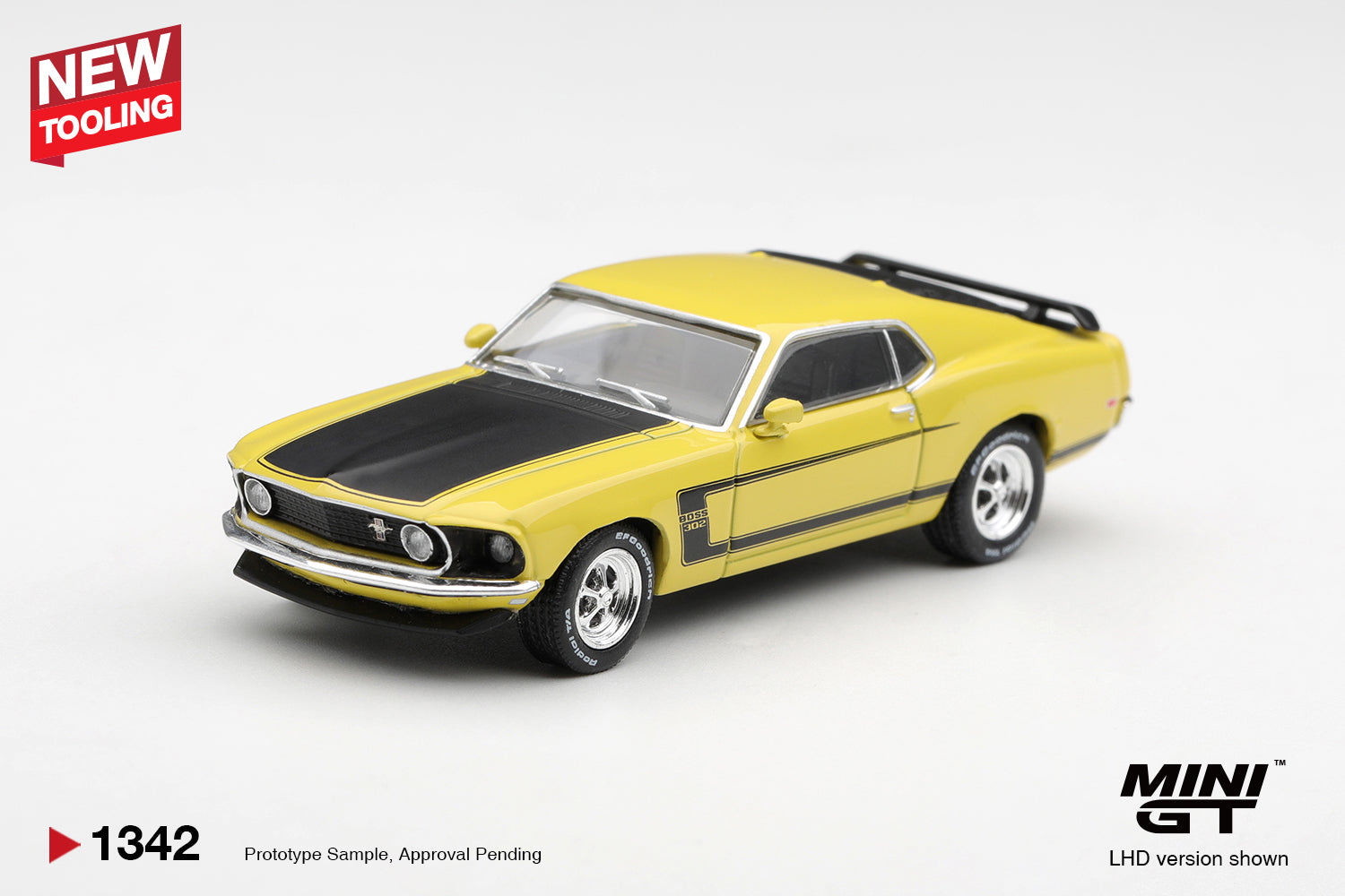 (Pre-Order) Mini GT FORD MUSTANG BOSS 302 1969 BRIGHT YELLOW #1342 (BOX)