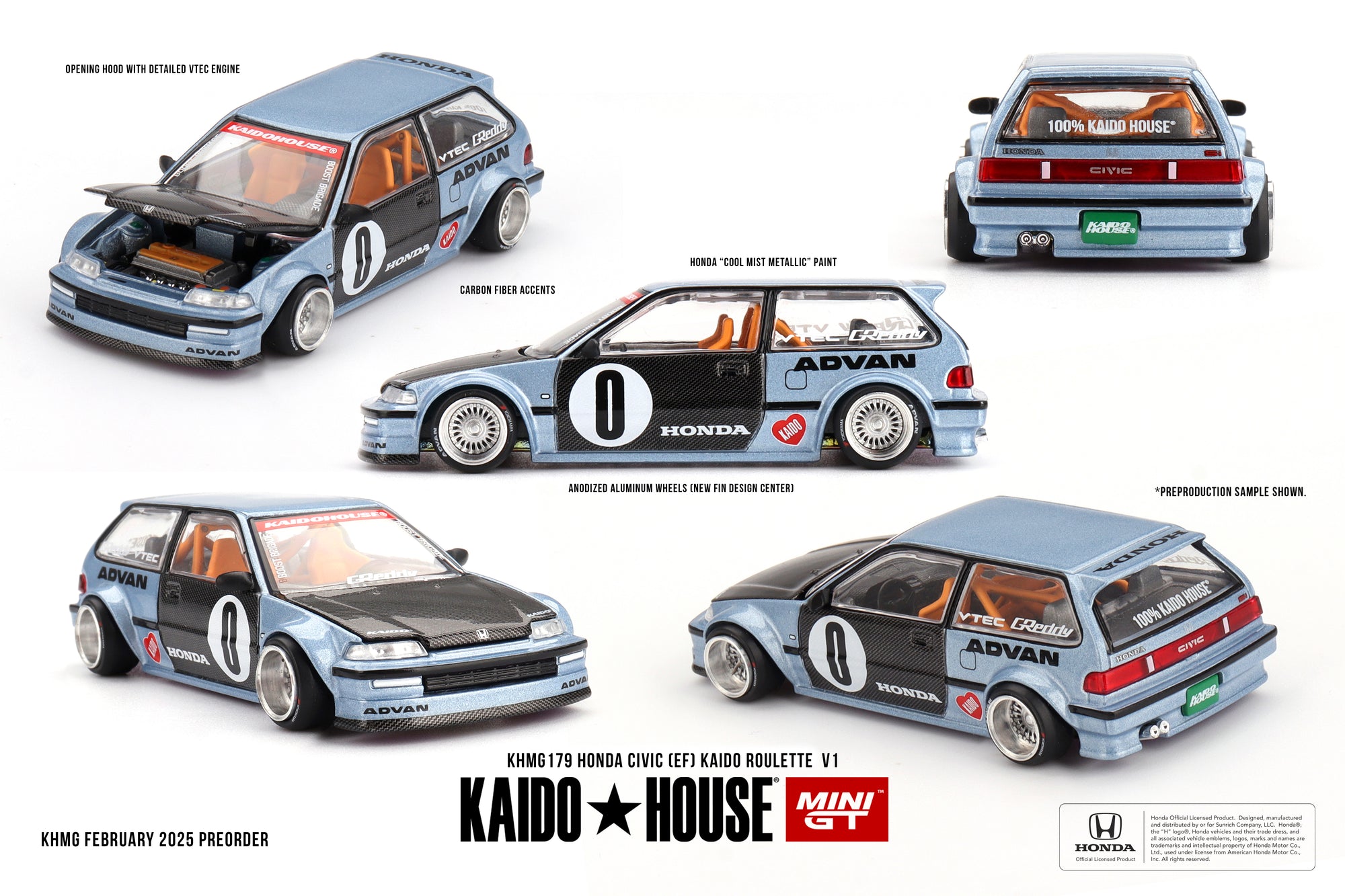 Mini GT Honda Civic (EF) Kaido Roulette V1 #179