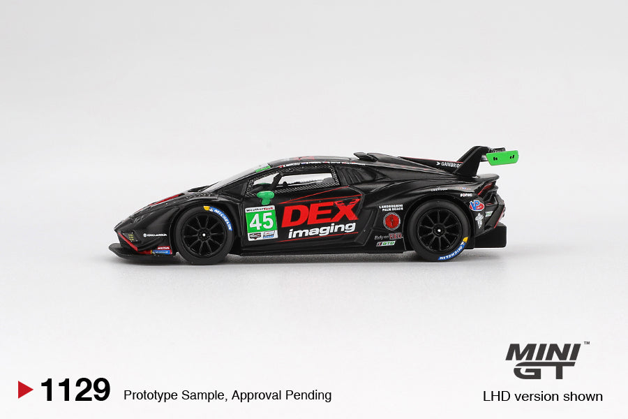 Mini GT Lamborghini Huracán GT3 EVO2 #45 No. 45 DEX Imaging  2024 IMSA Daytona 24 Hrs #1129 (BOX)