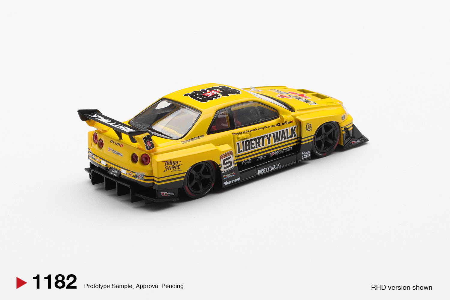 Mini GT Nissan LB-ER34 Super Silhouette SKYLINE Sport Yellow #1182 (BOX)