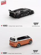 Mini GT Lamborghini LB-Silhouette WORKS MURCIELAGO GT Evo Black #1053 + Mini GT Volkswagen ID.Buzz Candy White / Energetic Orange #1061 (Bundle)