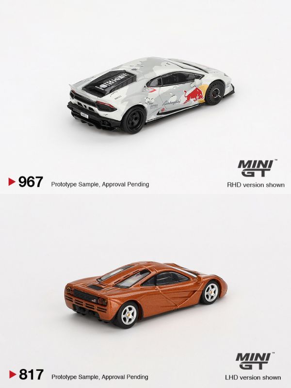 Mini GT Lamborghini Huracan LB★WORKS ver. 2 Mad Mike NIMBUL #967 + McLaren F1 Yquem #817 - (Bundle))