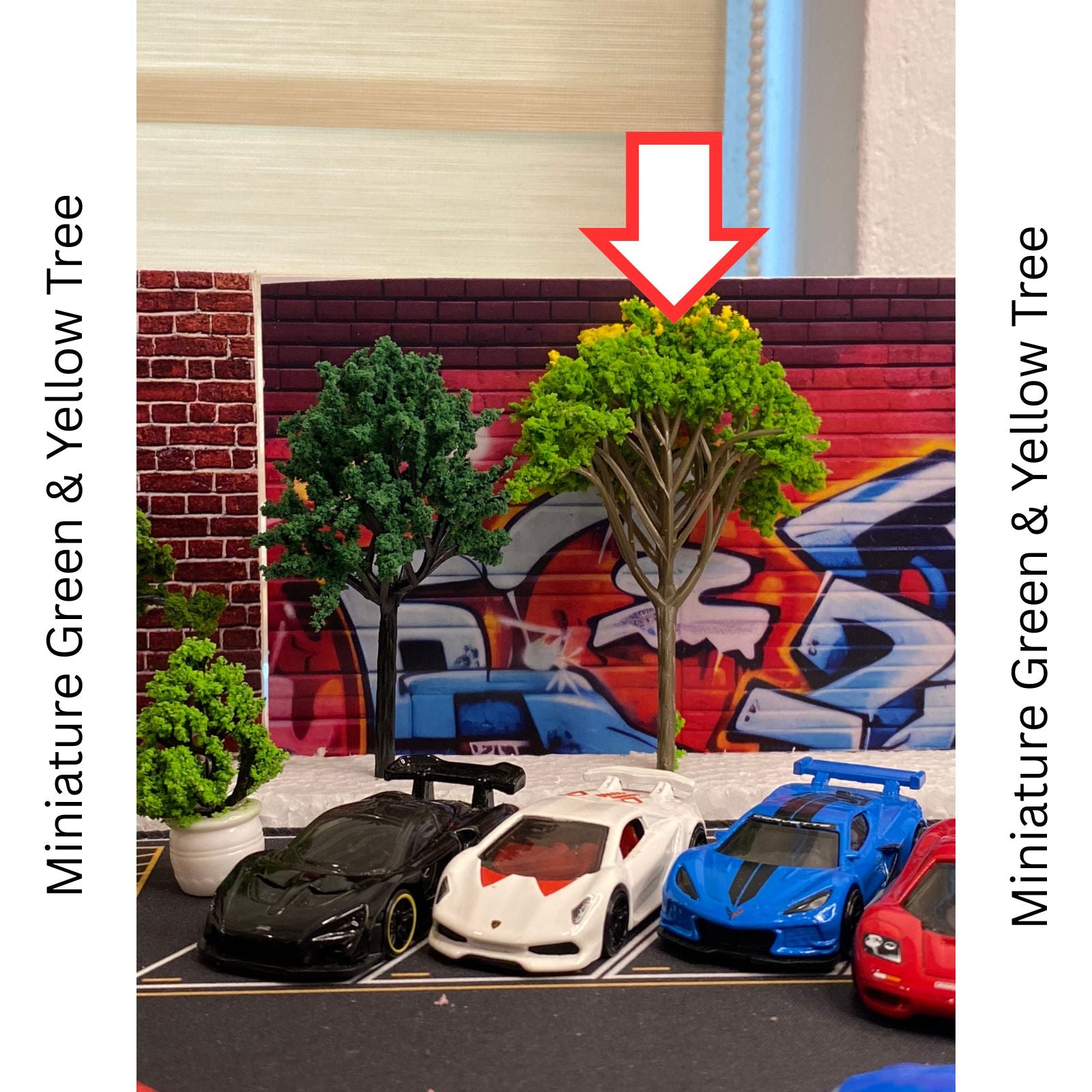 Miniature Green & Yellow Tree 1pc