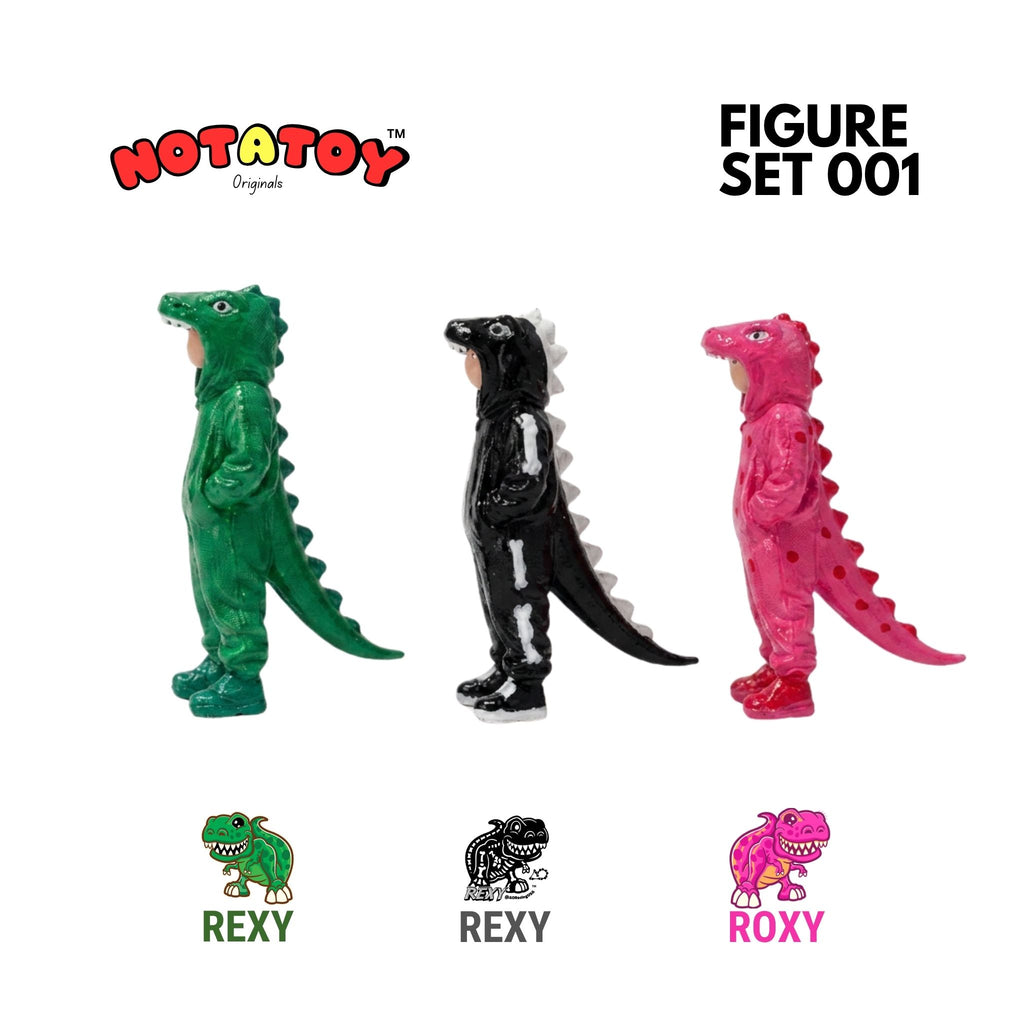 (Pre-Order) notatoy Figure Set 001 – 1:64 Hand-Painted Resin Figure Set (Rexy, Roxy & Skeleton Rexy) - PO open till 24th july