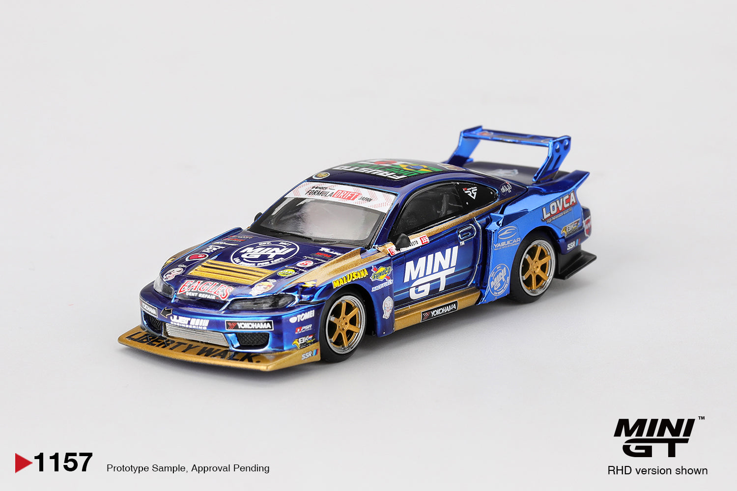 Mini GT Nissan Silvia (S15) LB-Super Silhouette #555 Team MINI GT Liberty Walk 2025 Formula Drift #1157 (BOX)
