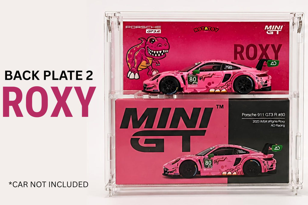 Notatoy NOTATOY Acrylic Display Case for Mini GT (1 Piece) + AO Racing Theme Backplate Bundle (3 Designs)