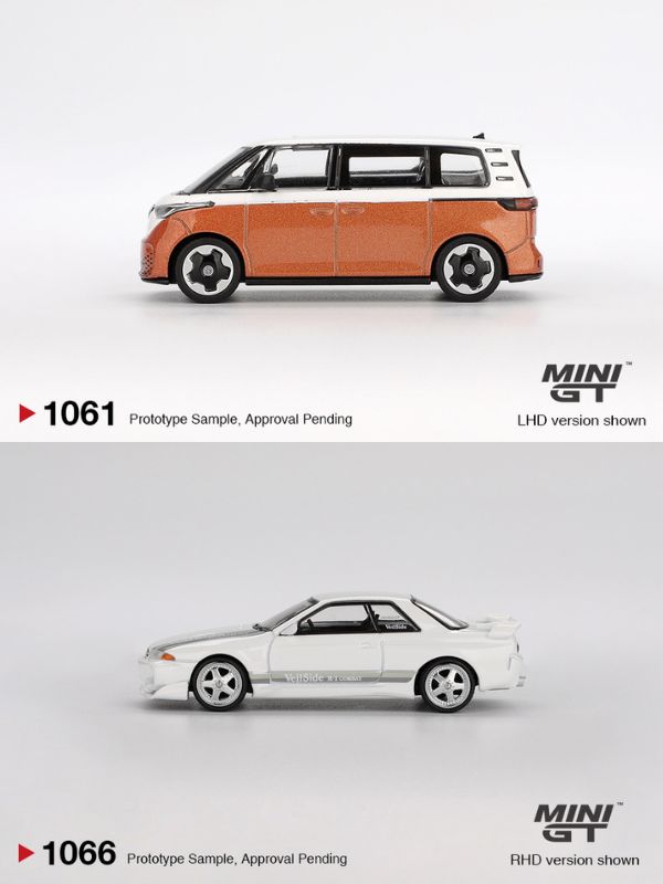 Mini GT Lamborghini LB-Silhouette WORKS MURCIELAGO GT Evo Black #1053 + Mini GT Volkswagen ID.Buzz Candy White / Energetic Orange #1061 (Bundle)