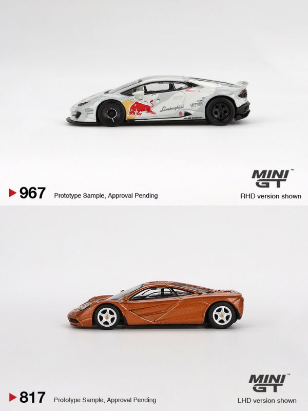 Mini GT Lamborghini Huracan LB★WORKS ver. 2 Mad Mike NIMBUL #967 + McLaren F1 Yquem #817 - (Bundle))