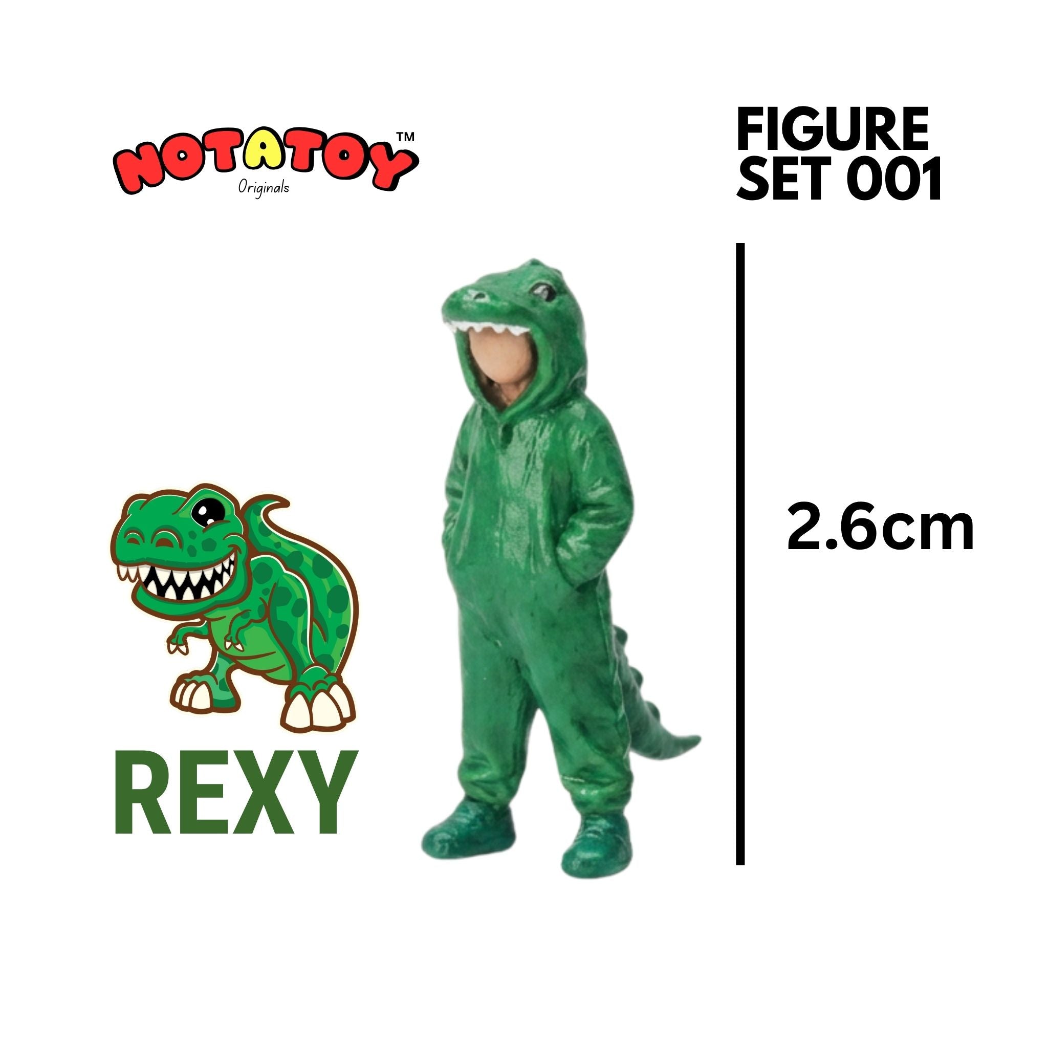 (Pre-Order) notatoy Figure Set 001 – 1:64 Hand-Painted Resin Figure Set (Rexy, Roxy & Skeleton Rexy) - PO open till 24th july
