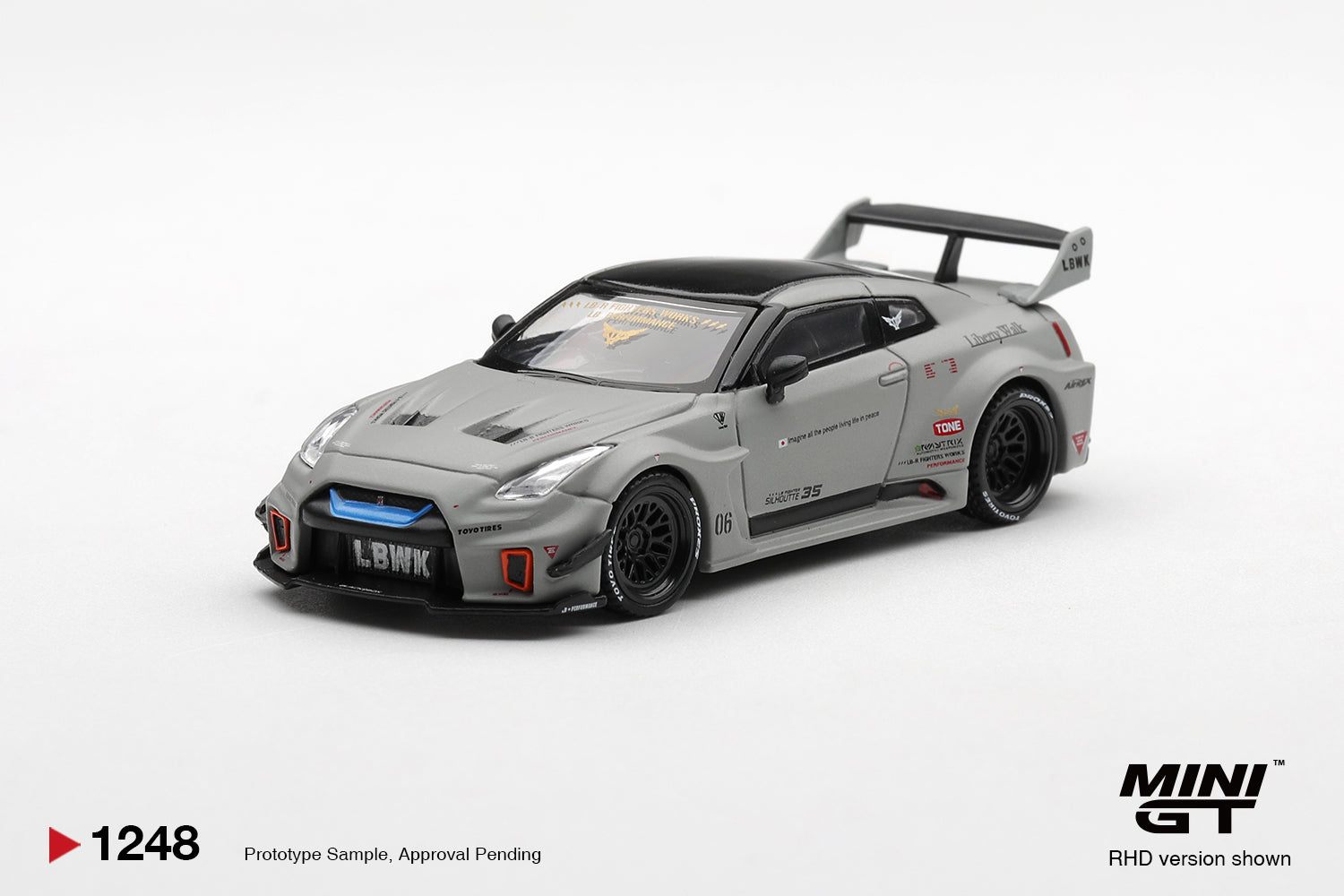 (Pre-Order) Mini GT NISSAN LBSILHOUETTE WORKS GT 35GTRR VER1 MATT GREY #1248 (BOX)