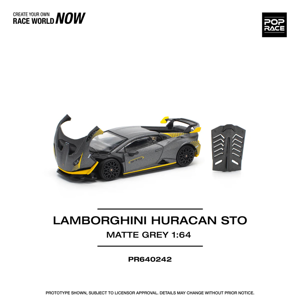 Pop Race LAMBORGHINI HURACAN STO Matte Gray #PR640242