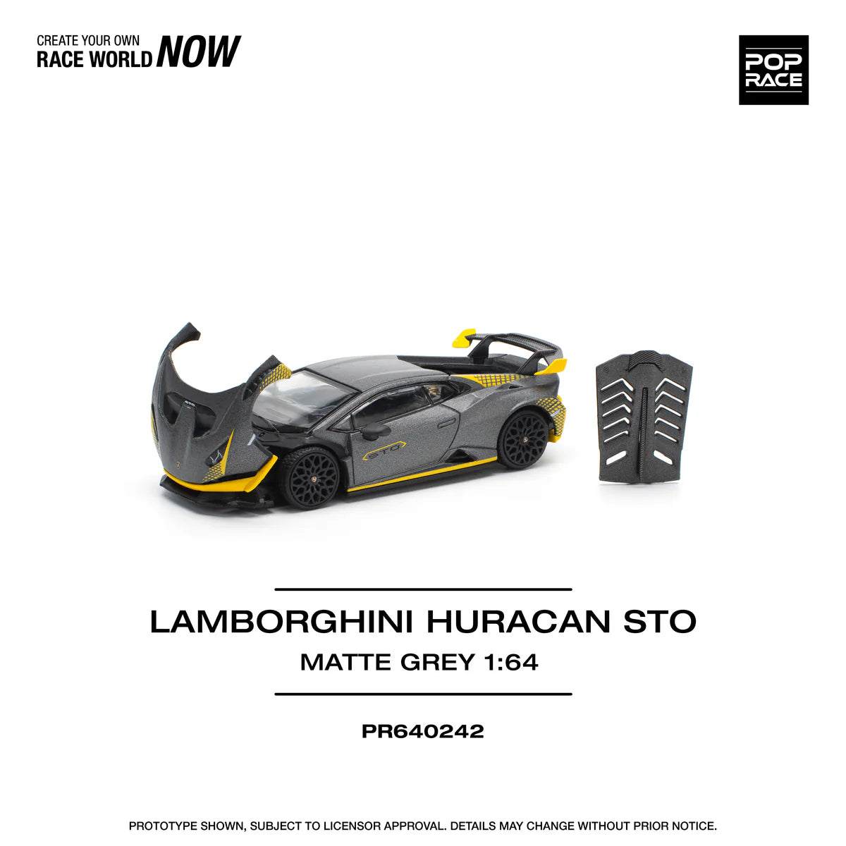 Pop Race LAMBORGHINI HURACAN STO Matte Gray #PR640242