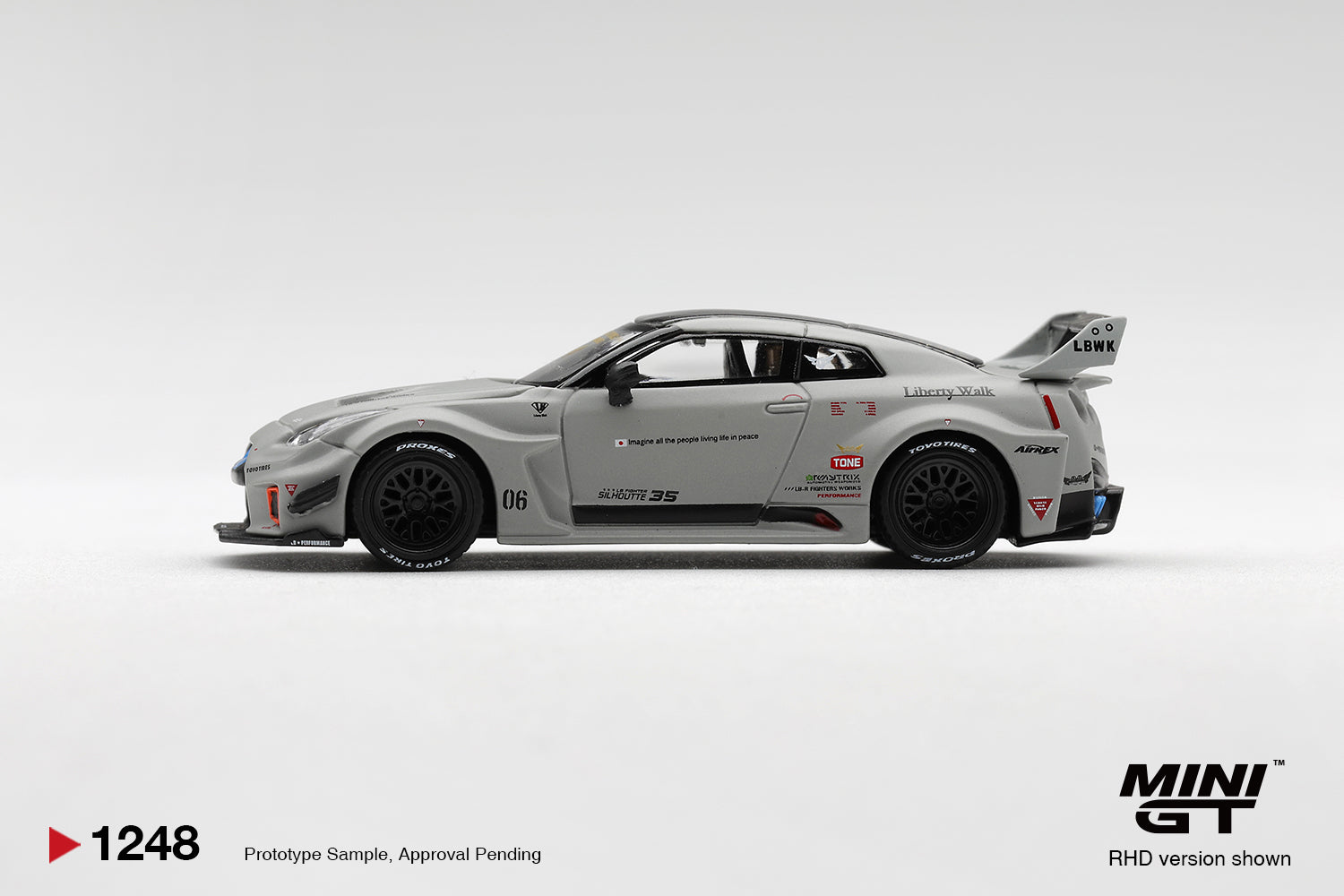 (Pre-Order) Mini GT NISSAN LBSILHOUETTE WORKS GT 35GTRR VER1 MATT GREY #1248 (BOX)