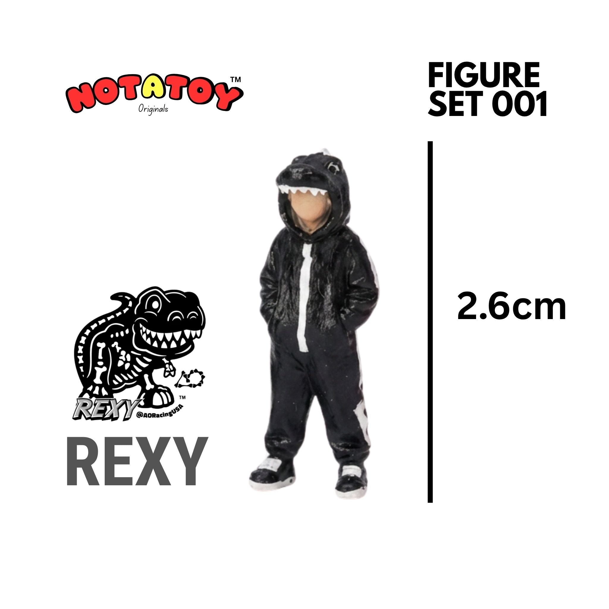 (Pre-Order) notatoy Figure Set 001 – 1:64 Hand-Painted Resin Figure Set (Rexy, Roxy & Skeleton Rexy) - PO open till 24th july
