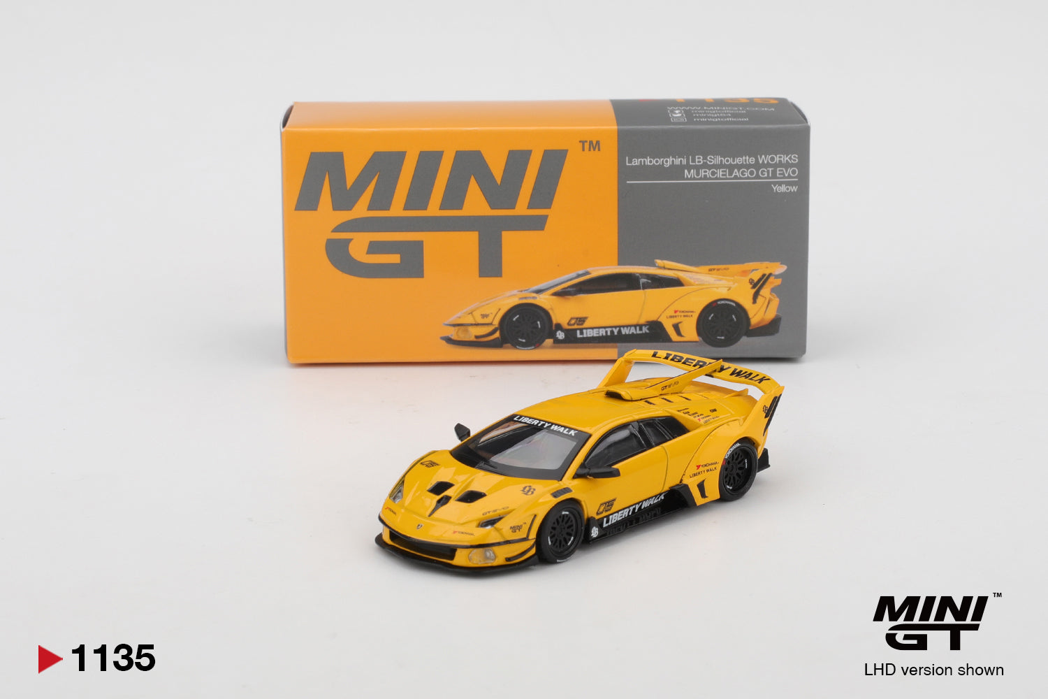 Mini GT Lamborghini LB-Silhouette WORKS MURCIELAGO GT Evo Yellow #1135