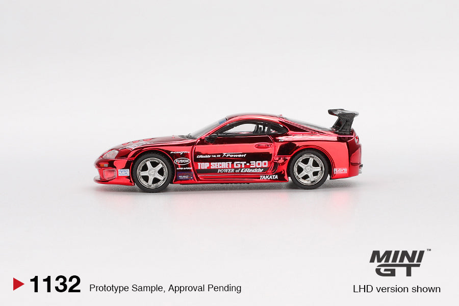 Mini GT Toyota Supra (A80) Top Secret GT-300 Top Secret Red Chrome #1132 (BOX)