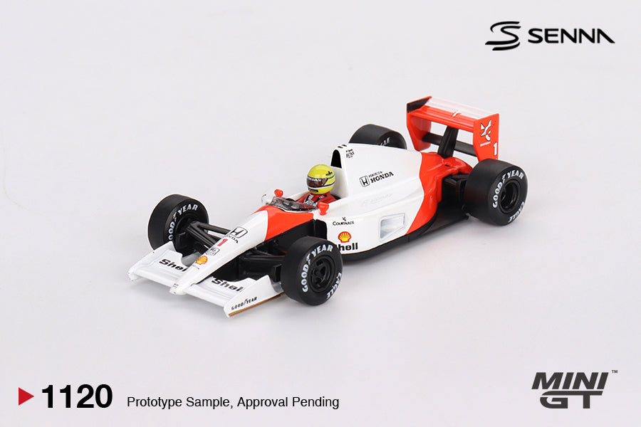 Mini GT McLaren MP4/6 #1 Ayrton Senna 1991 Japanese Grand Prix 2nd Place #1120 (BOX)