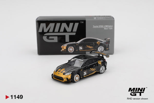 Mini GT Toyota GR86 LB★Nation Black / Gold  #1149
