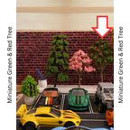 Miniature Green & Red Tree 1pc