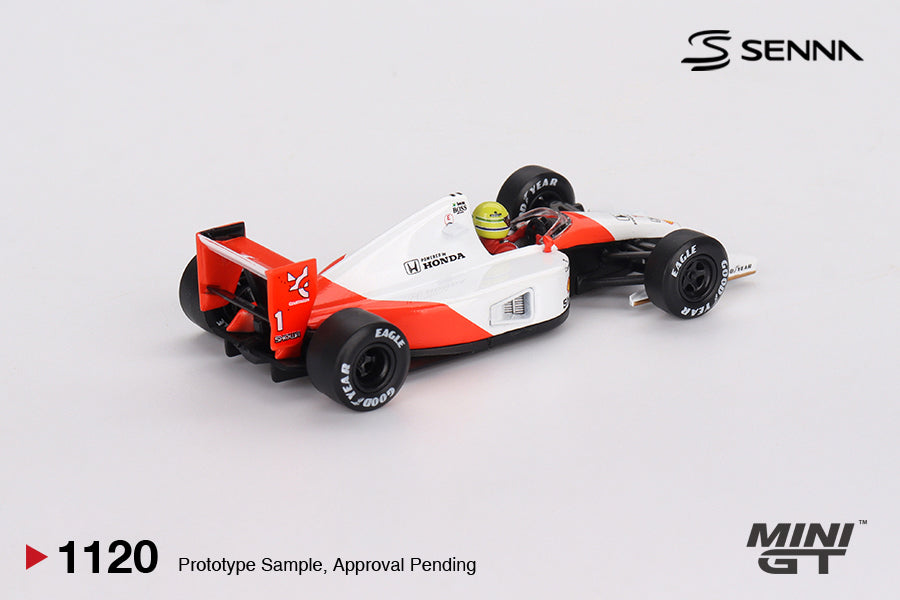Mini GT McLaren MP4/6 #1 Ayrton Senna 1991 Japanese Grand Prix 2nd Place #1120 (BOX)